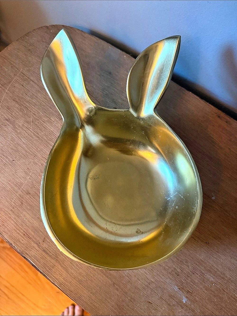 Vintage Style Gold Brass Bunny Ear Decorative Trinket Catchall Bowl
